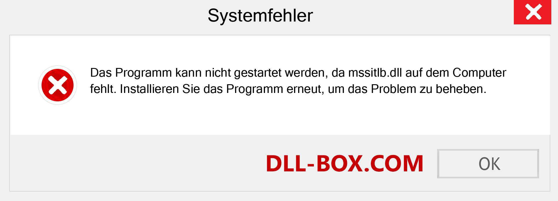 mssitlb.dll-Datei fehlt?. Download für Windows 7, 8, 10 - Fix mssitlb dll Missing Error unter Windows, Fotos, Bildern