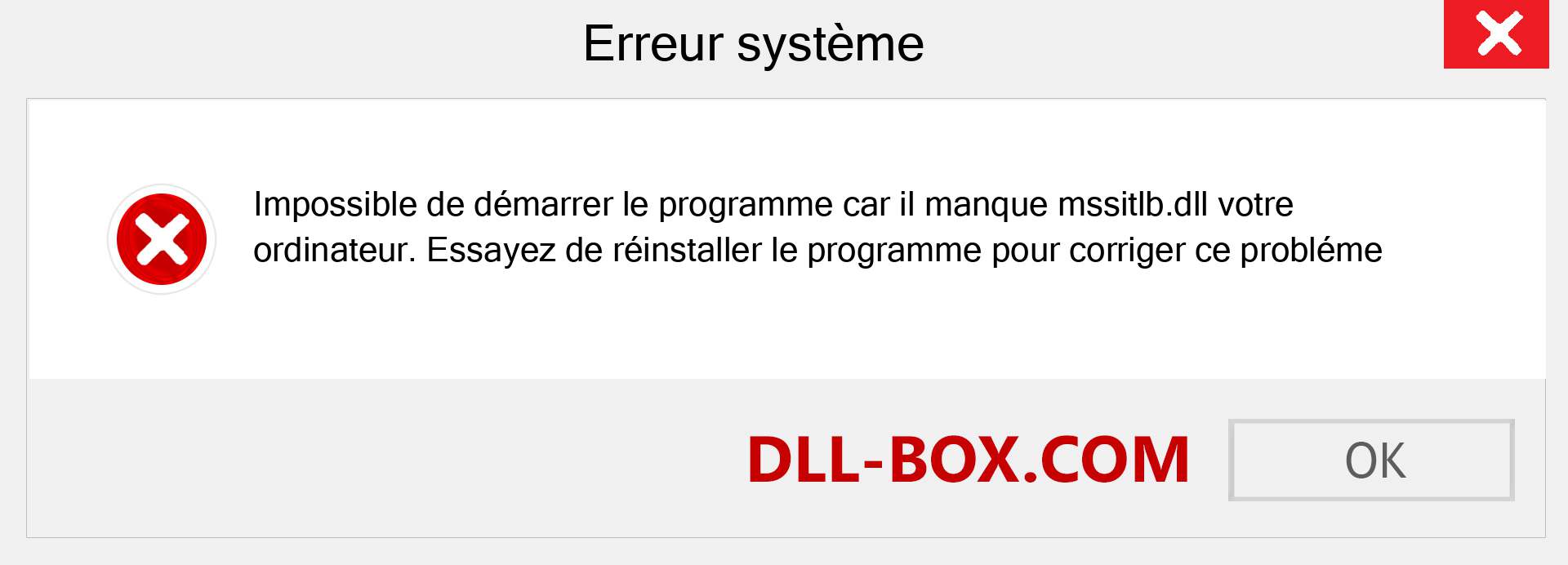 Le fichier mssitlb.dll est manquant ?. Télécharger pour Windows 7, 8, 10 - Correction de l'erreur manquante mssitlb dll sur Windows, photos, images